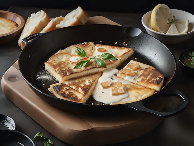 Fangen Sie die Essenz von Saganaki in einer köstlichen Food-Fotografie ein