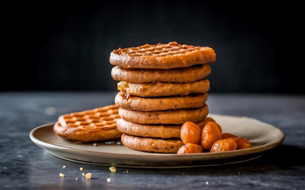 Fangen Sie die Essenz von Stroopwafel in einer köstlichen Lebensmittelfotografie ein