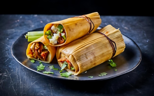 Fangen Sie die Essenz von Tamales in einer köstlichen Food-Fotografie ein