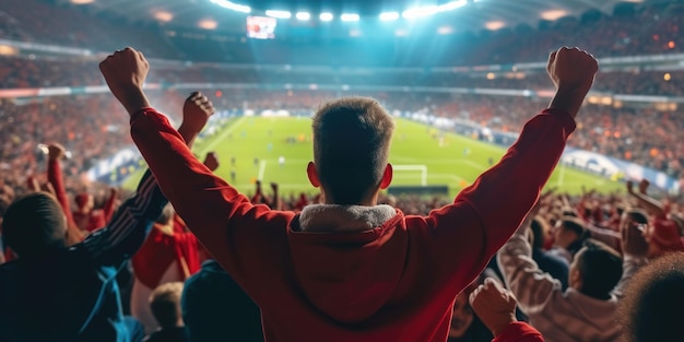 Fans bei einem Live-Fußballspiel AIG41