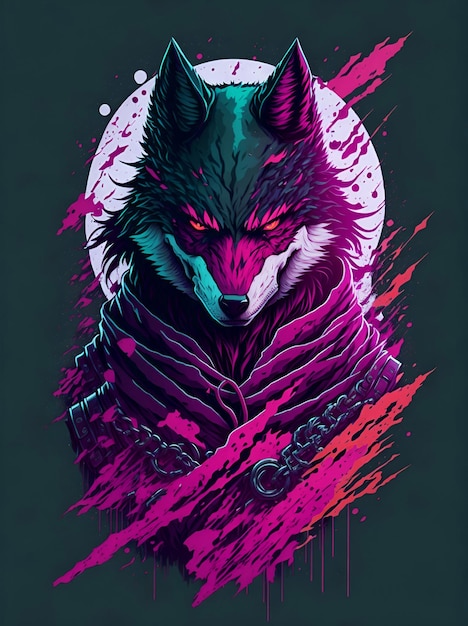 Fantasia animal guerreiro Lobo ninja Arte e design de personagens Desenho e ilustração de fundo