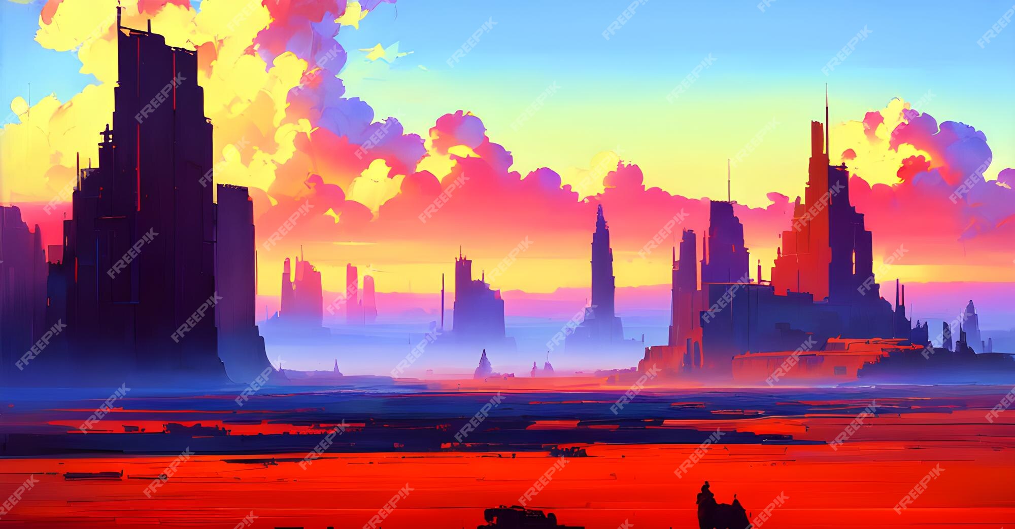 Paisagem De Fundo Anime Imagem Gerativa Ai Ilustração Stock