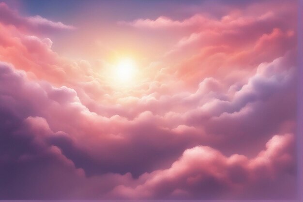 Fantasia arte realista estética sonhadora nuvem fundo luz solar brilho céu nublado