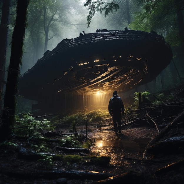 fantasia de arte conceitual cinematográfica na floresta