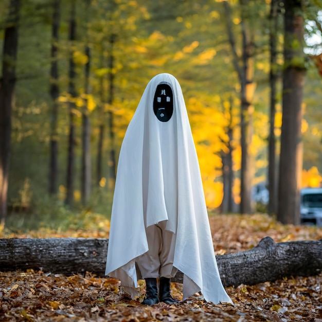 Foto fantasia de fantasma para festa de halloween