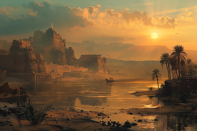 Fantasia de paisagem do antigo Egito