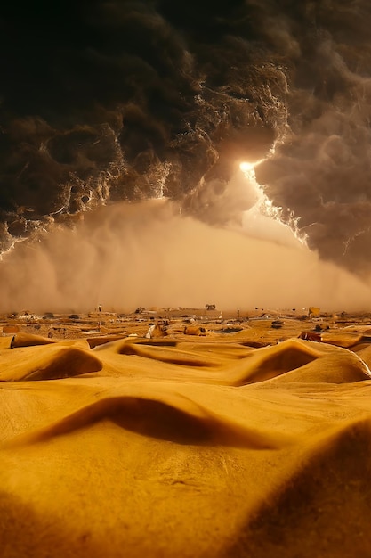 Uma paisagem surreal de deserto onde a areia movediça 00497 00