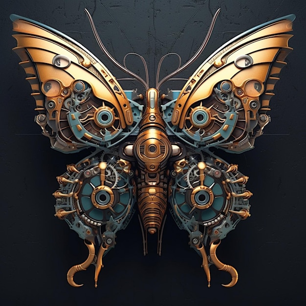 Fantasía Steampunk Mariposa Fractal