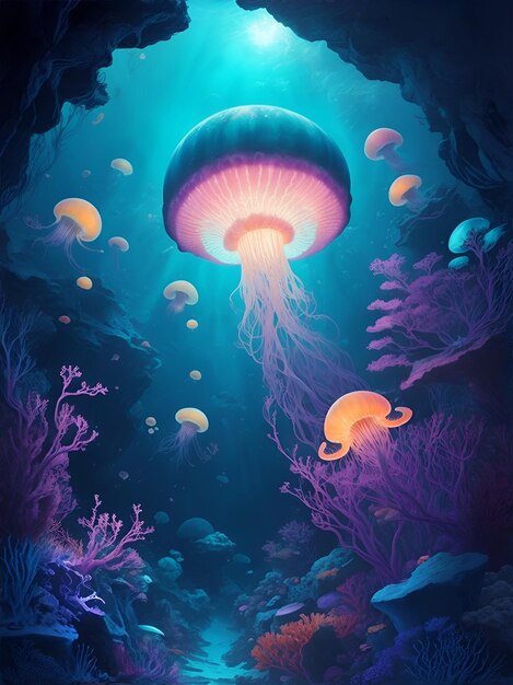 Fantasie-Unterwasser-Tapeten