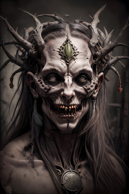 Foto fantasieporträt eines untoten zombie-halloween-themas
