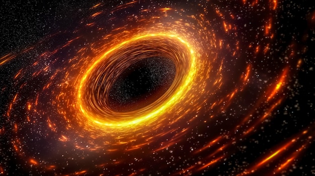 Fantasievolles Schwarzes Loch in einer Galaxie, erstellt mit generativer KI