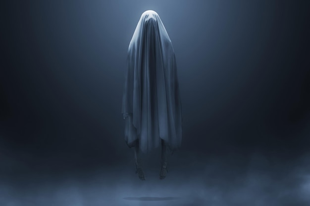Fantasma aterrador en el fondo oscuro