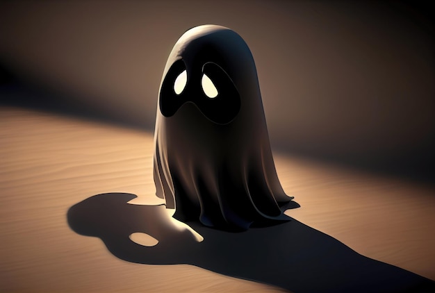 Foto fantasma bonito no fundo da casa assombrada halloween e conceito assustador ia gerativa