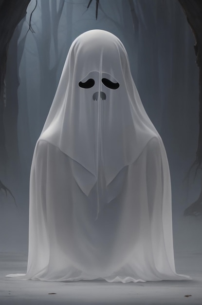 Fantasma en el bosque de niebla concepto de Halloween