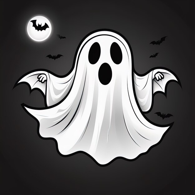 Foto el fantasma de la calabaza de halloween con una cara aterradora en el fondo oscuro vector de pancartas de halloween feliz
