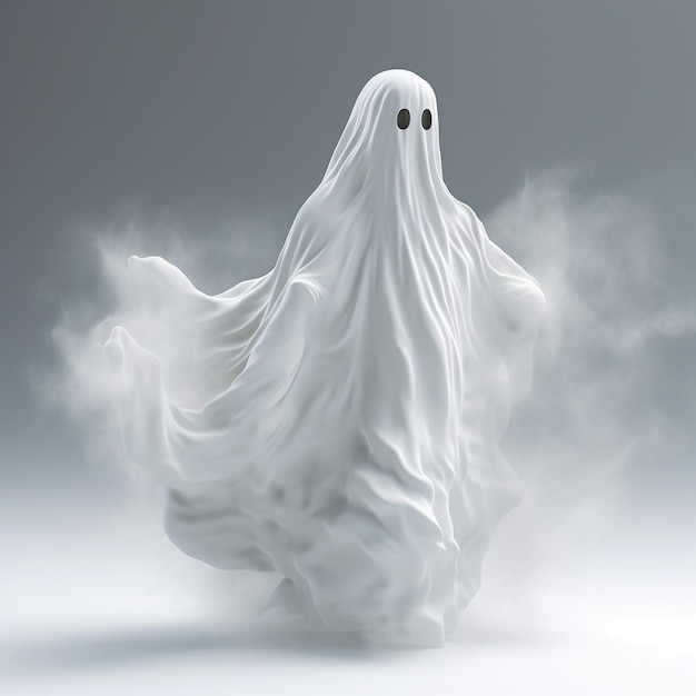 Un fantasma con una cubierta blanca y la palabra fantasma en él