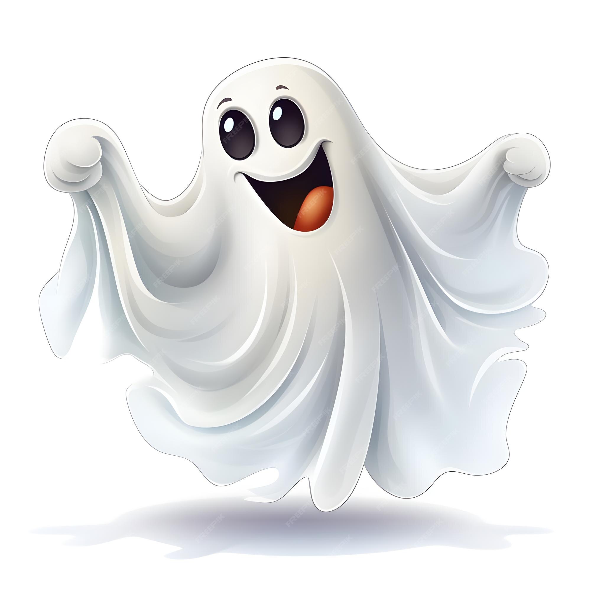 fantasma branco dos desenhos animados de halloween isolado no fundo branco.  fantasma assustador fantasma branco de halloween. fantasma com uma cara  assustadora. 11049500 Vetor no Vecteezy