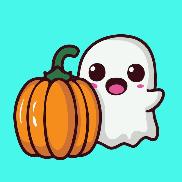 Ilustração Do Vetor De Halloween Com Fantasma Fofo De Desenho Animado  Ilustração do Vetor - Ilustração de cartoon, bandeira: 257554828