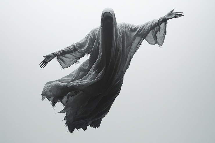 Foto el fantasma etéreo flotando es ominoso