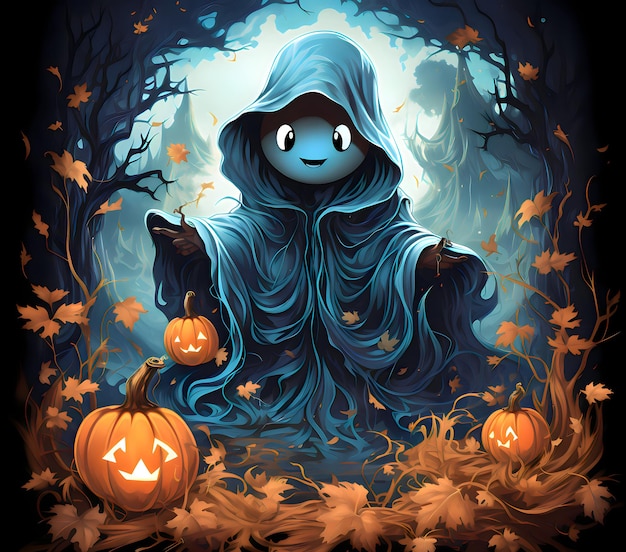 Fantasma fofo com tema de Halloween