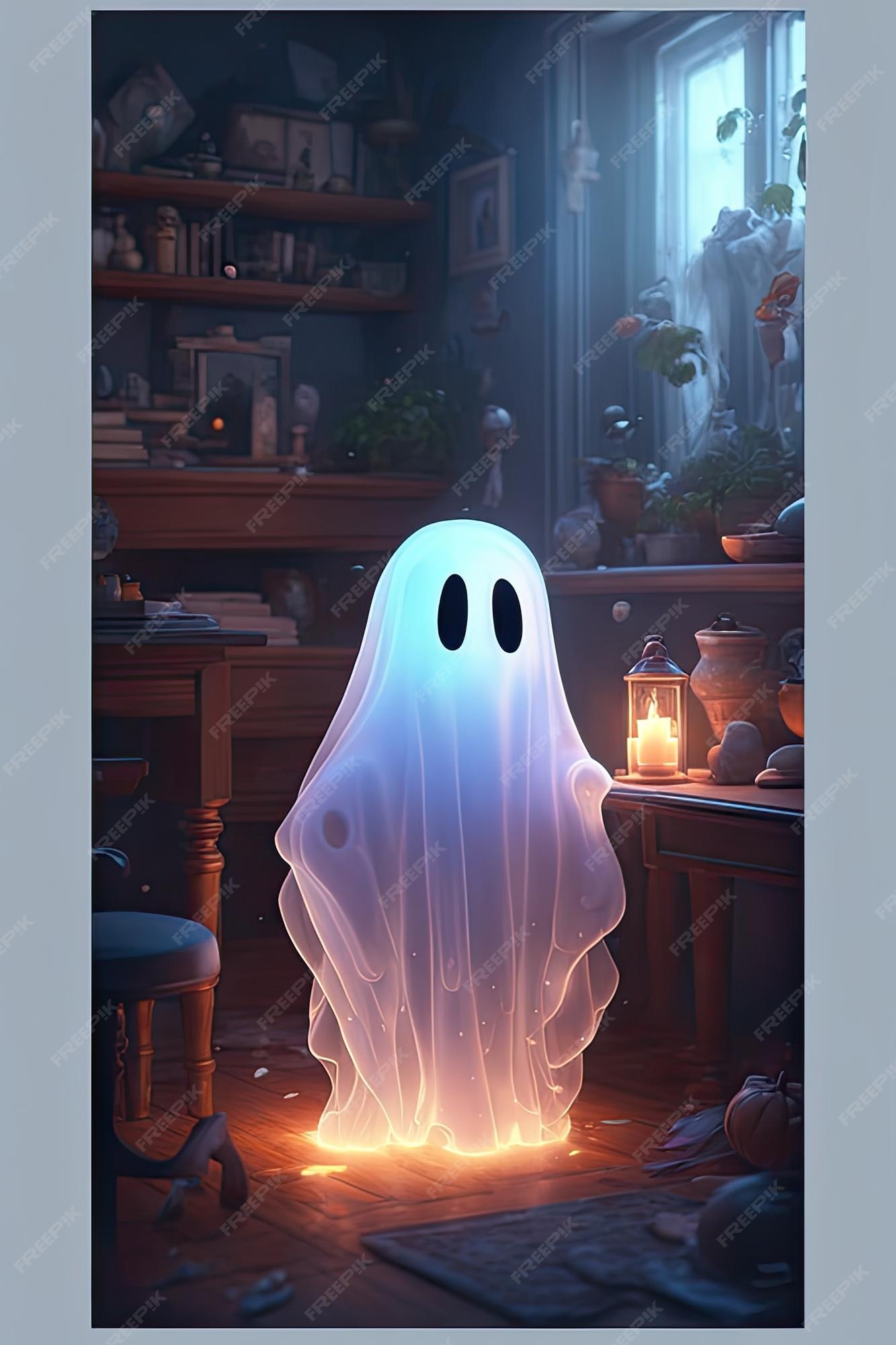 projeto de fantasma branco assustador de halloween em um fundo