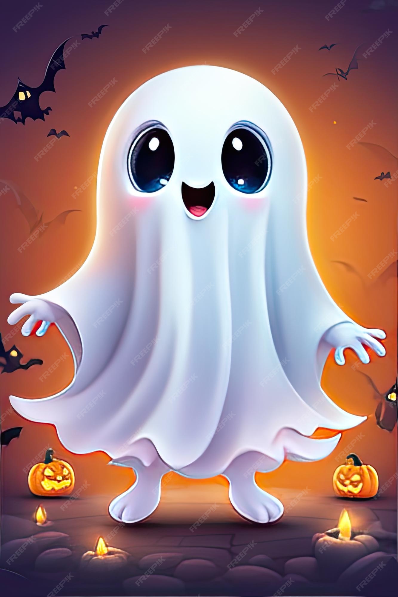 Ilustração Do Vetor De Halloween Com Fantasma Fofo De Desenho Animado  Ilustração do Vetor - Ilustração de cartoon, bandeira: 257554828