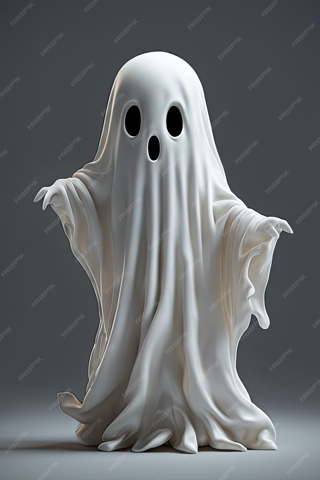 fantasma branco dos desenhos animados de halloween isolado no fundo branco.  fantasma assustador fantasma branco de halloween. fantasma com uma cara  assustadora. 11049500 Vetor no Vecteezy