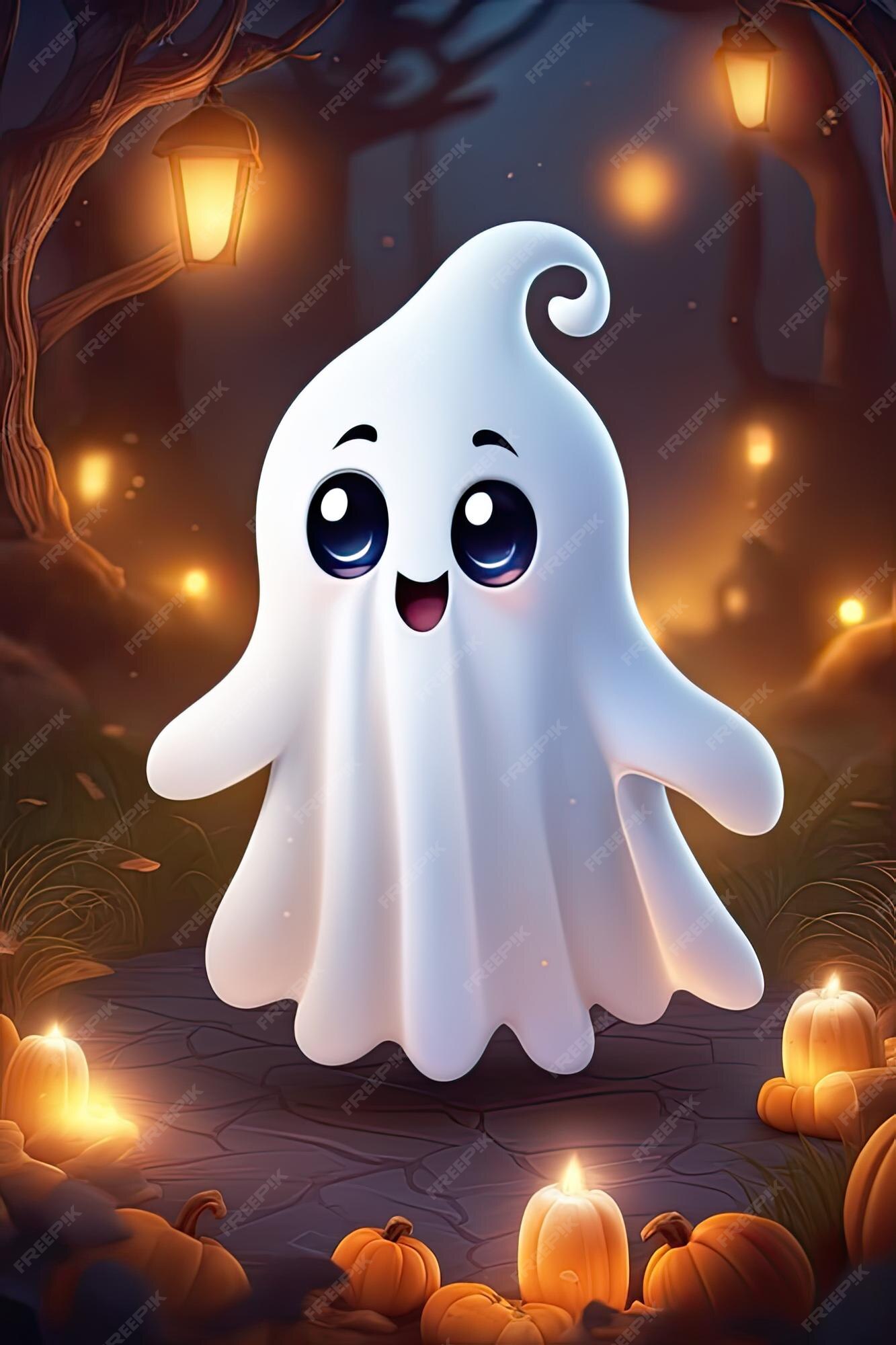 Ilustração Do Vetor De Halloween Com Fantasma Fofo De Desenho Animado  Ilustração do Vetor - Ilustração de cartoon, bandeira: 257554828