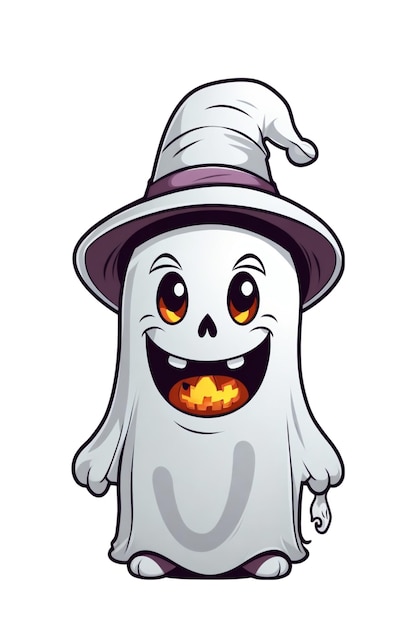 fantasma en un fondo claro gráficos kawaii para halloween