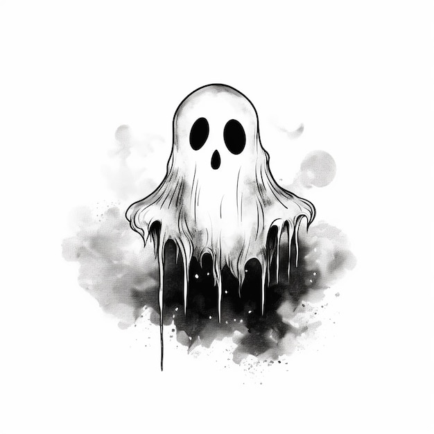 Fantasma de Halloween dibujado a mano amable de Oneofa