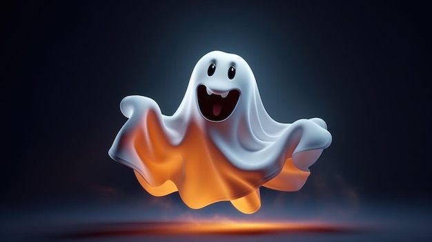 El fantasma de Halloween sobre un fondo negro