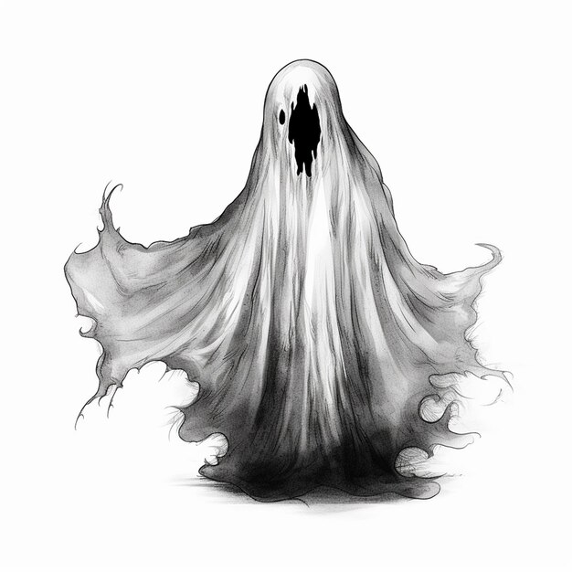 El fantasma de horror dibujado a mano