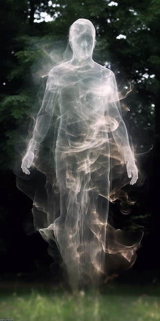 Foto un fantasma con humo