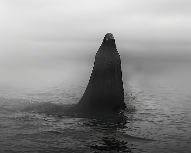 Fantasma Negro emergiendo de la niebla un recordatorio espectral de los misterios de los mares y los cuentos de aquellos que vagan por él