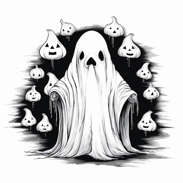 El fantasma plano de Halloween es espeluznante y minimalista.