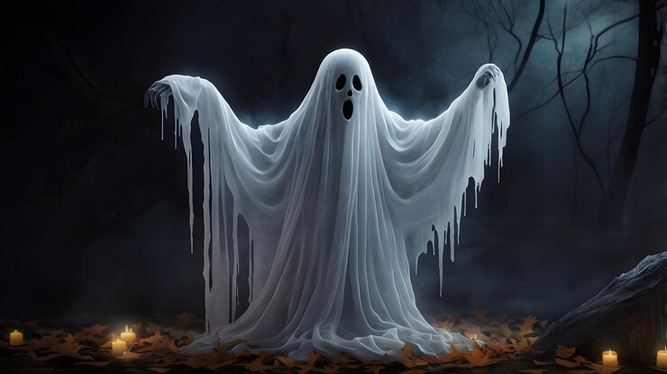 un fantasma que tiene un fantasma sobre él