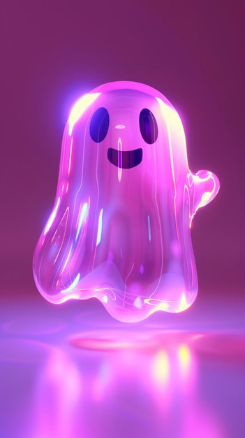 El fantasma rosado de Kawaii flotando por encima de Halloween el patrón sin costuras el fantasma lindo del fantasma de Halloween