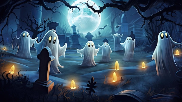 Fantasmas juguetones de Halloween