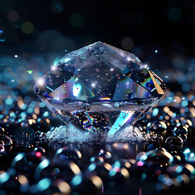 Fantástica bolha de diamante cintilante com textura prismática deslumbrante papel de parede de arte de fundo