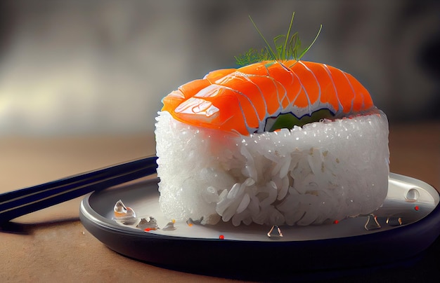 Fantástica comida japonesa de sushi hecha con IA generativa