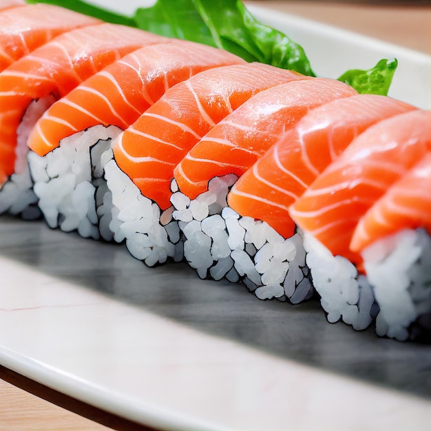 Fantástica comida japonesa de sushi hecha con IA generativa