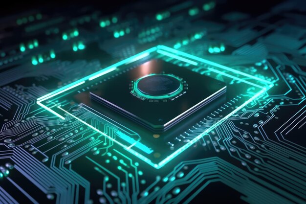 Fantástica cpu del futuro fondo generativo ai