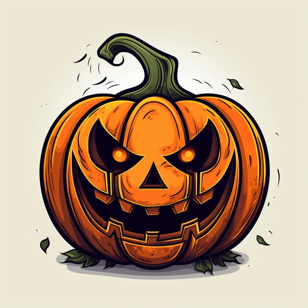 Fantástica Jacko'lantern de Halloween con murciélago