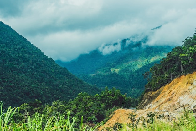 Fantástica paisagem das montanhas dalat