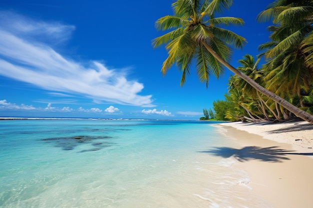 Fantástica playa con palmeras