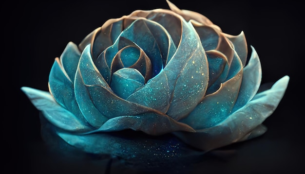 Fantástica rosa azul com um brilho mágico Fantasia rosa neon azul. ilustração raster de renderização 3D