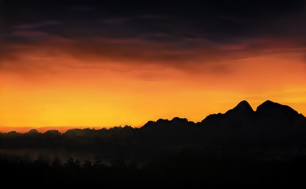 Fantástico paisaje mágico épico de montañas Naturaleza de verano Fondo de juego de rol de Mystic Valley