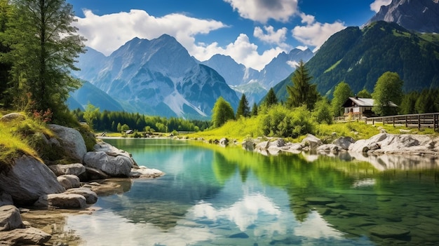 Fantástico paisaje panorámico en los Alpes bávaros Berchtesgaden Alemania