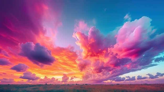 Fantastische Aussicht. Wunderschöner Himmel bei Sonnenuntergang, Dämmerung, Himmel und Wolken im dramatischen Hintergrund