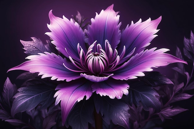 Foto fantastische blume lila klein im fantasy-stil eleganter dekorativer hintergrund